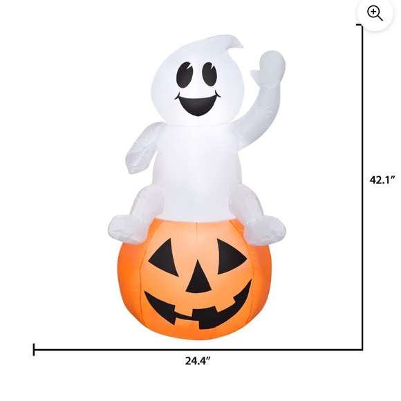 Baby ghost on pumpkin Halloween inflatable - Picture 4 of 6